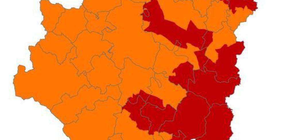 Alerta roja de peligro de incendios forestales en diversas zonas de Aragón