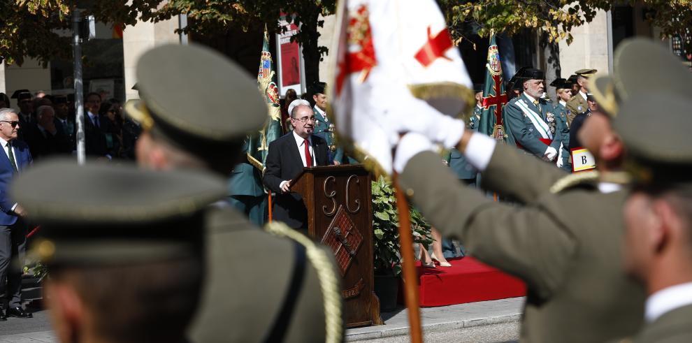 Lambán preside los actos conmemorativos del 175 aniversario de la Guardia Civil en Zaragoza agradeciendo que  Aragón sea una de las zonas más seguras del mundo