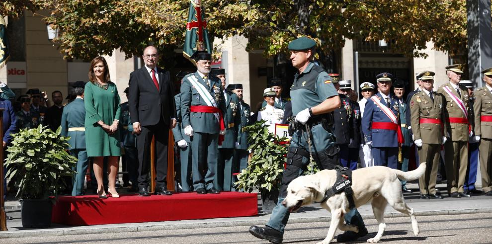 Lambán preside los actos conmemorativos del 175 aniversario de la Guardia Civil en Zaragoza agradeciendo que  Aragón sea una de las zonas más seguras del mundo