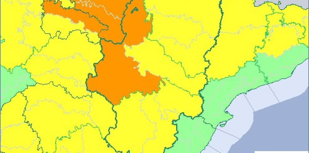 Aviso naranja por temperaturas máximas en la Ibérica Zaragozana y Cinco Villas y amarillo en el resto de la comunidad