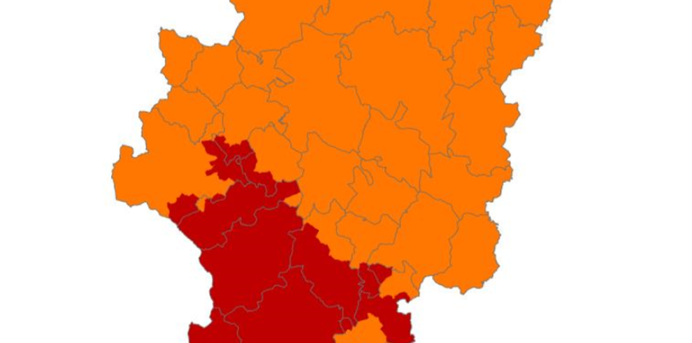 Alerta roja de peligro de incendios forestales en Jiloca-Gallocanta, Maestrazgo, Montes Universales, Rodeno, Sierras Ibéricas Centrales y Turia