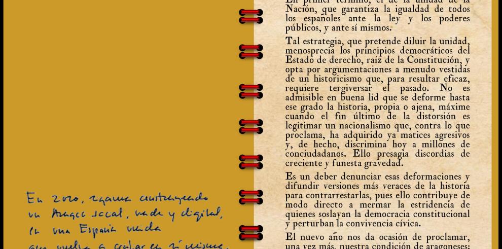 El Presidente de Aragón felicita el Año Nuevo con una nueva versión del calendario sobre la historia de Aragón