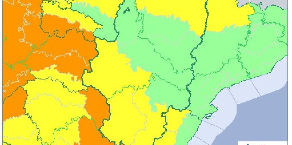 Aviso amarillo por vientos en zonas de las tres provincias