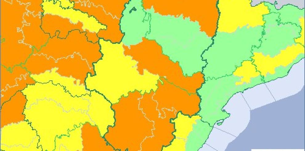 Aviso naranja y amarillo por vientos en zonas de las tres provincias