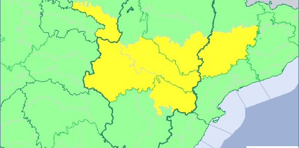 Aviso amarillo por temperaturas máximas en el centro de Aragón