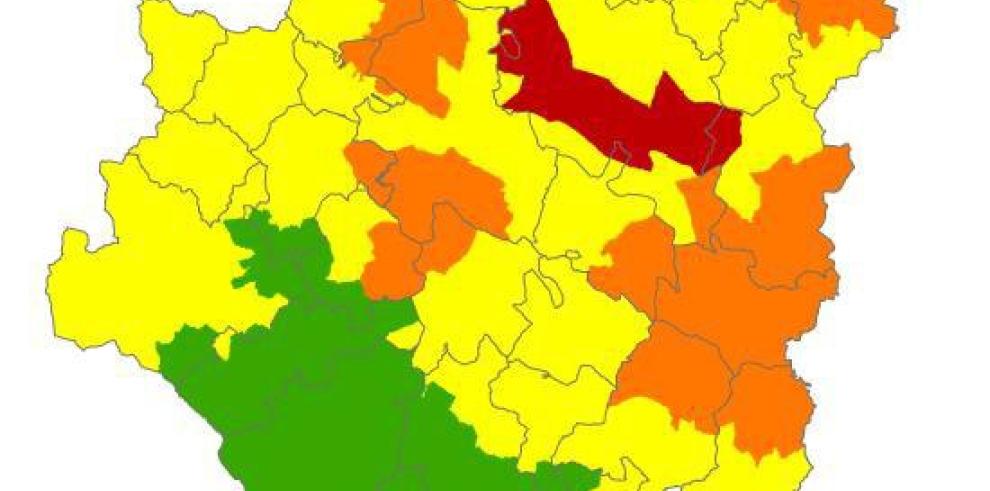 Alerta roja de peligro de incendios forestales en la Muela de Alcubierre