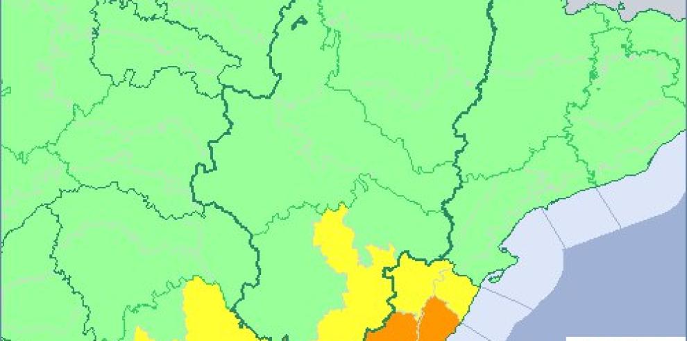 Aviso amarillo por lluvias en Albarracín, Jiloca, Gúdar y Maestrazgo