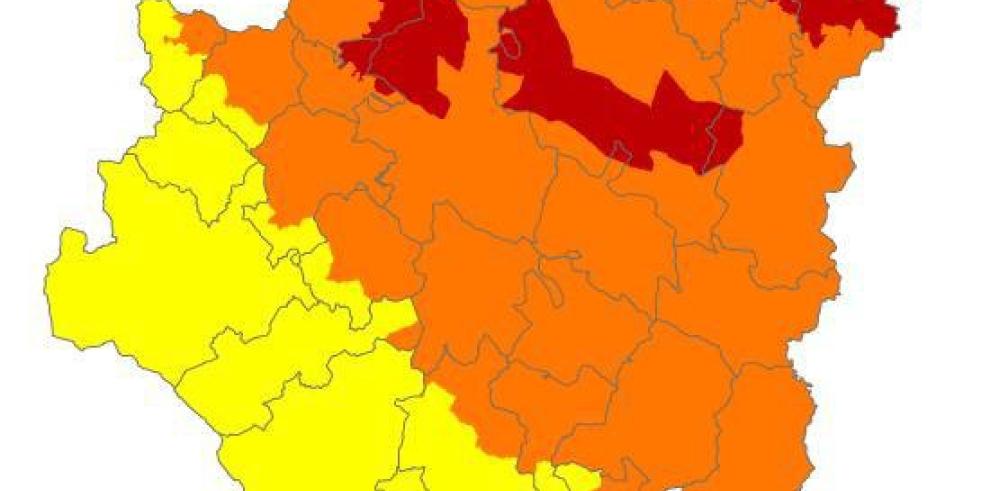 Alerta roja por peligro de incendios forestales en Muela de Alcubierre, Muela de Zuera y Somontano oriental