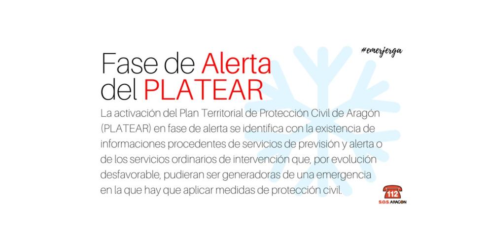 Activada la fase de alerta del Plan Territorial de Protección Civil de Aragón por las nevadas