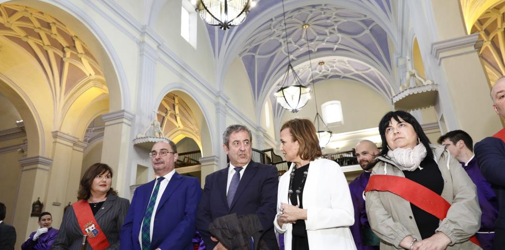 Lambán apoya en Alcorisa la Semana Santa del Bajo Aragón y felicita a Javier Zaragoza por el Premio Aragón 2019