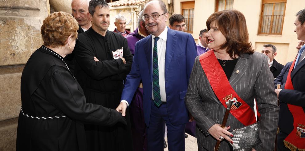 Lambán apoya en Alcorisa la Semana Santa del Bajo Aragón y felicita a Javier Zaragoza por el Premio Aragón 2019