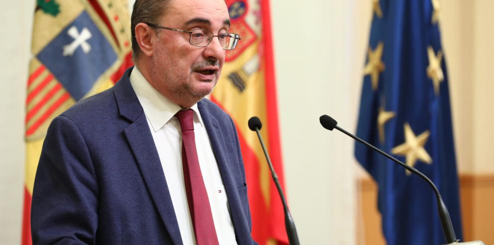 Javier Lambán celebra la sentencia de retorno de los bienes del Aragón oriental