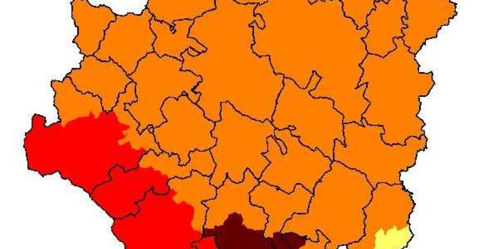 Máximo riesgo de incendios forestales en Gúdar, Maestrazgo, Mijares, Rodeno y Turia