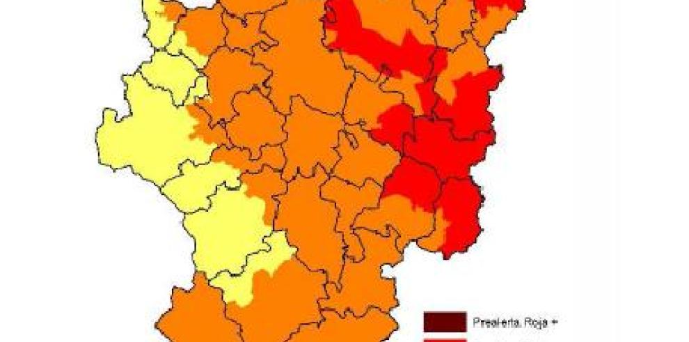 Prealerta roja por incendios forestales en la parte oriental