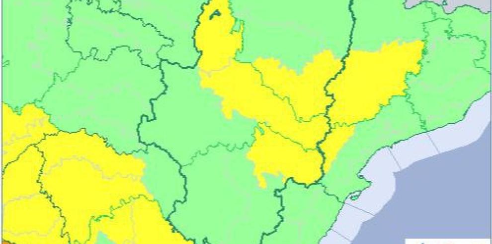 Aviso nivel amarillo por temperaturas máximas en varias zonas de Aragón