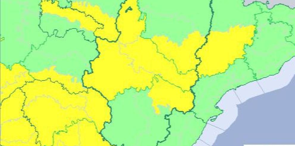 Aviso nivel amarillo por temperaturas máximas en varias zonas de Aragón