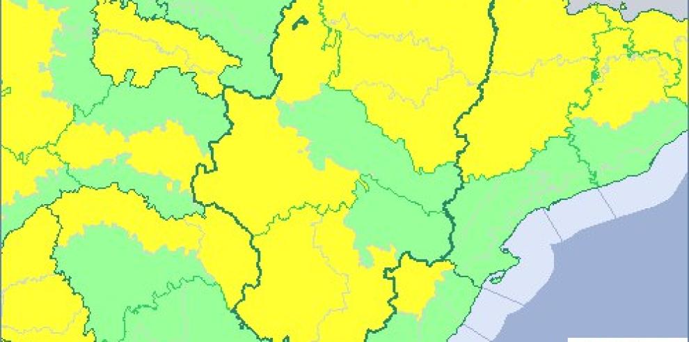 Aviso amarillo por temperaturas mínimas en amplias zonas de Aragón