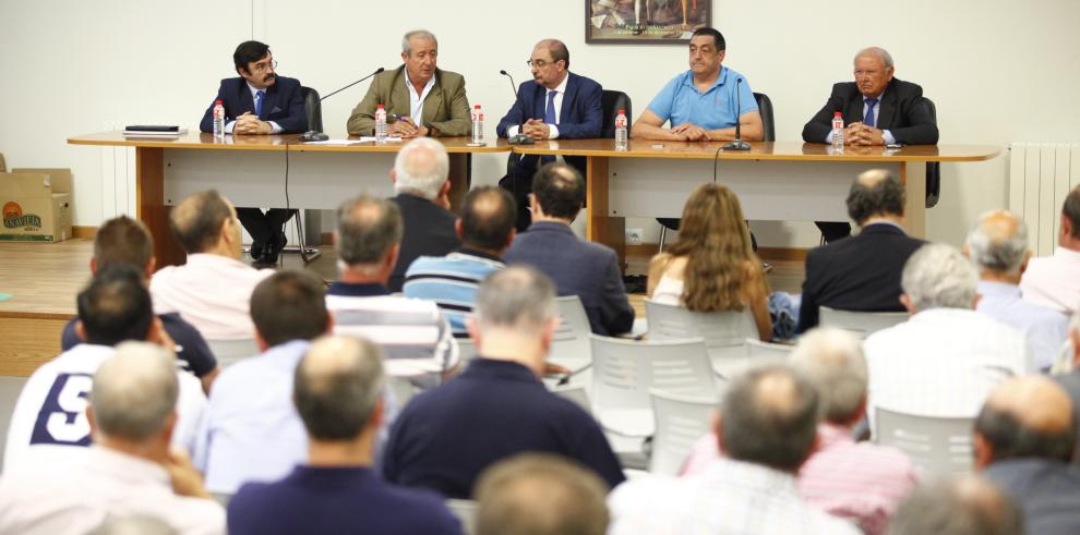 Lambán emplaza a los regantes del Jalón a prepararse para aprovechar la "oportunidad" de BonÀrea, cuyos trámites están muy avanzados