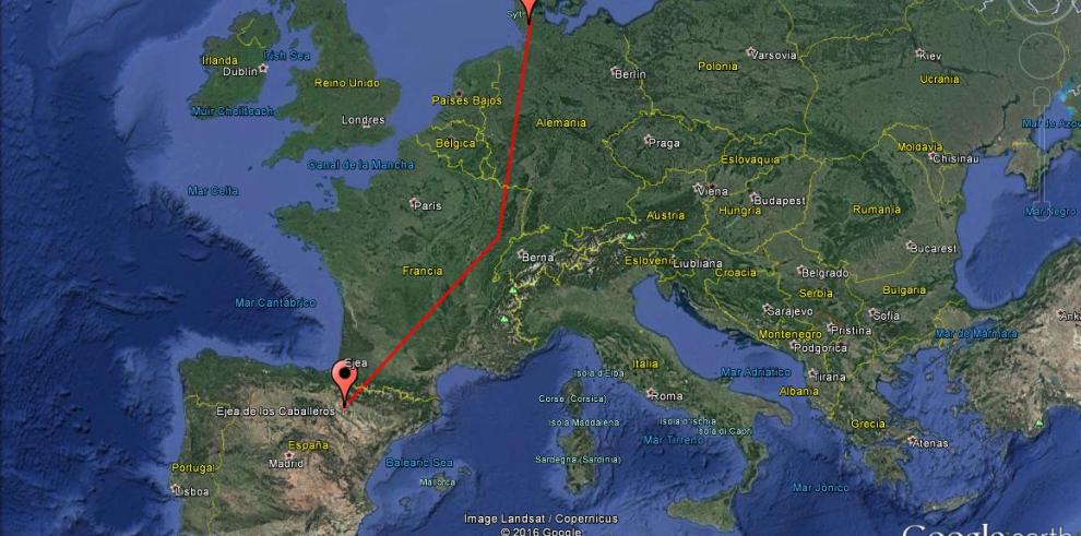 El viaje de la cigüeña desde Ejea al norte de Alemania pasando por la Alfranca