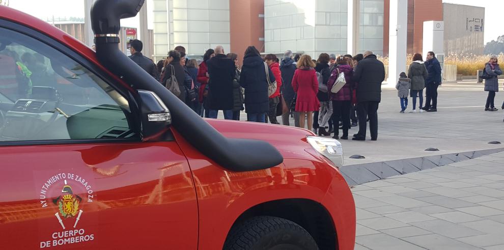  Simulacro de incendio en el edificio Fueros de Aragón de la Ciudad de la Justicia