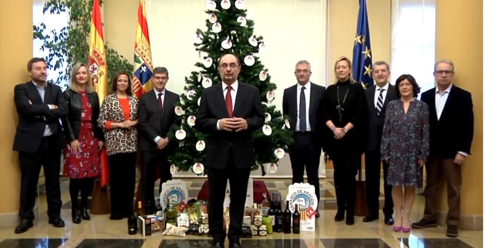 El Gobierno de Aragón promociona los productos de la tierra  en su tradicional felicitación navideña