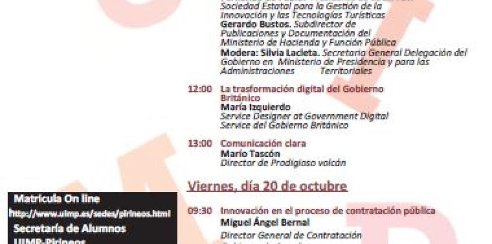 Huesca acoge un curso sobre “La construcción de nuevos gobiernos digitales”