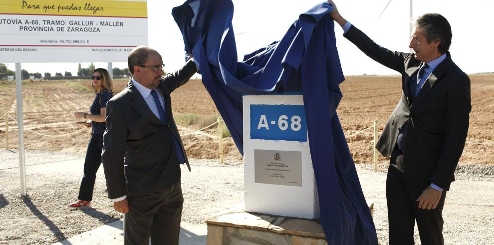 Primera piedra de las obras en el tramo Mallén-Gallur de la A-68