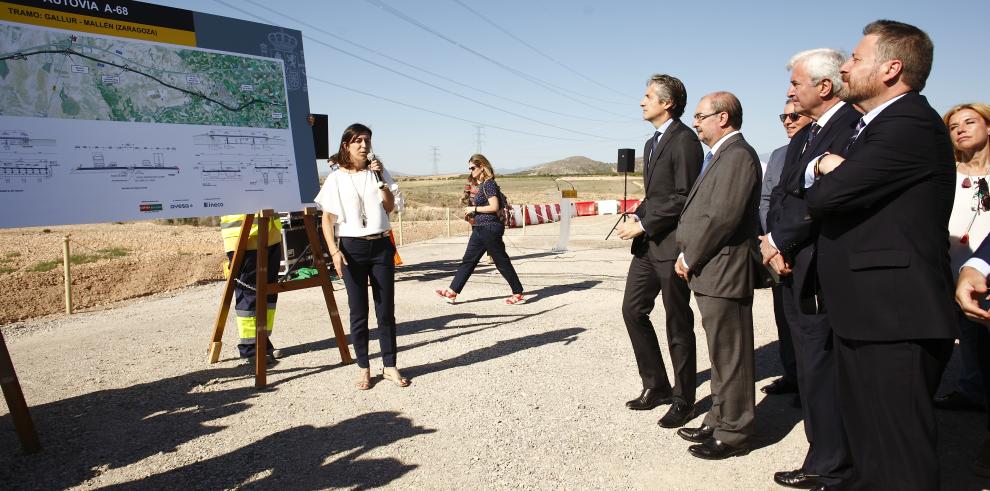 Primera piedra de las obras en el tramo Mallén-Gallur de la A-68