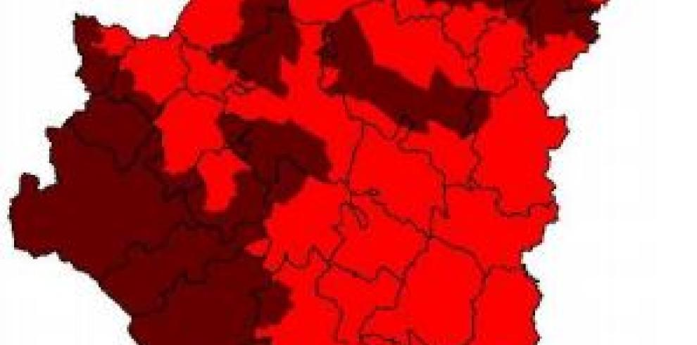 Máximo riesgo de incendios forestales en la mayor parte de Aragón