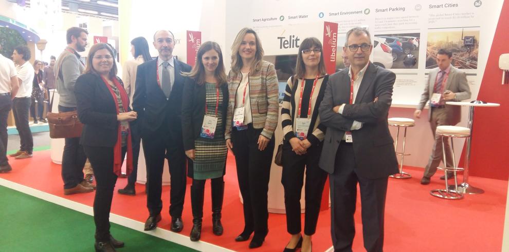 Pilar Alegría visita las empresas aragonesas con presencia en el Mobile World Congress