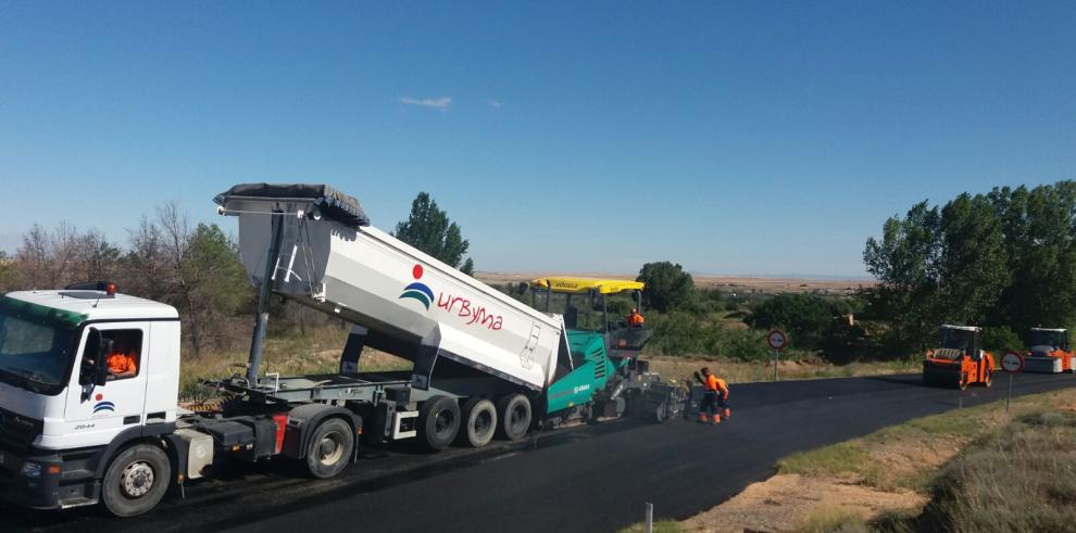 Finalizados los trabajos de mejora de la carretera A-1406 en La Puebla de Híjar