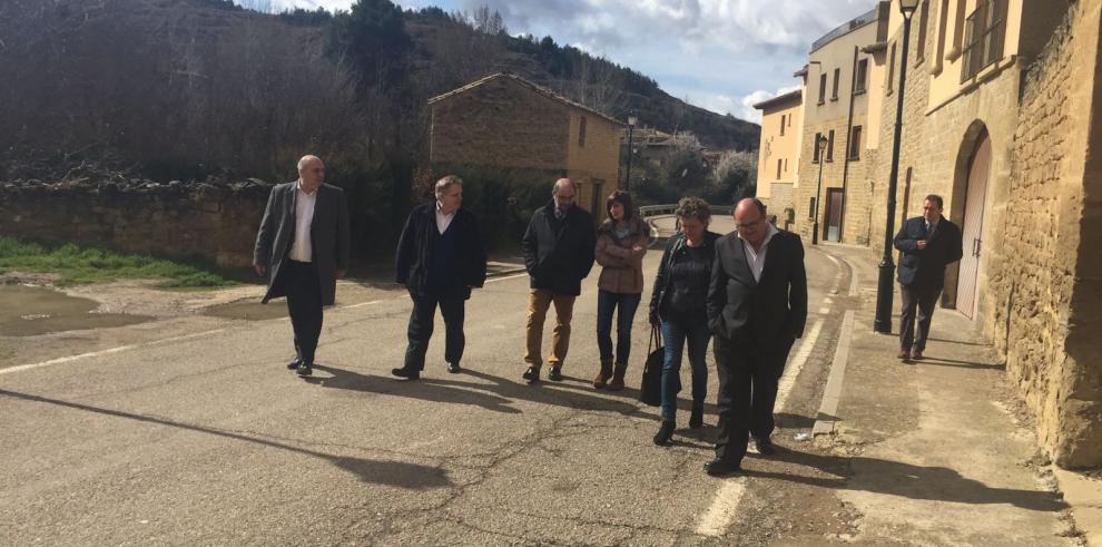 El Presidente de Aragón repasa obras pendientes en Biota, Uncastillo y Sádaba