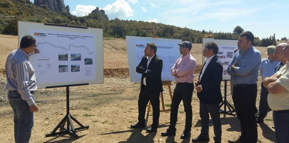 Soro visita las mejoras realizadas en la carretera de acceso al Castillo de Loarre