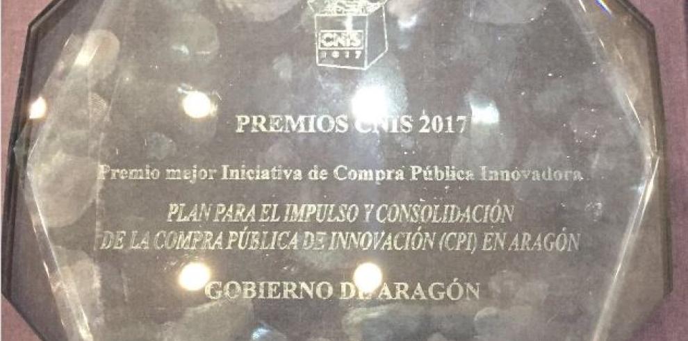 El Gobierno de Aragón, premiado por su plan de promoción de la compra pública de innovación