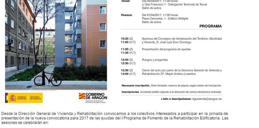 Soro recuerda que se amplía el porcentaje subvencionable por vivienda  