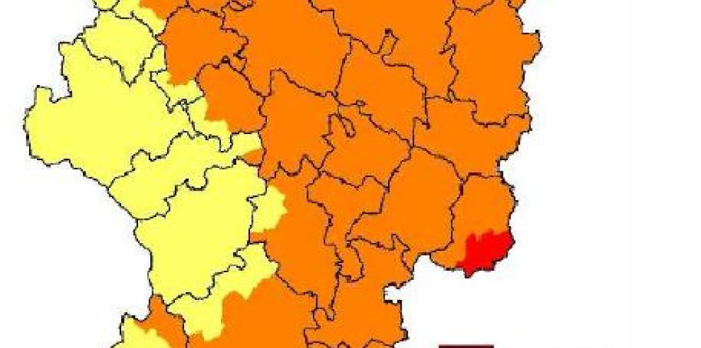 Prealerta roja por incendios forestales en el Prepirineo, Somontano y puertos de Beceite