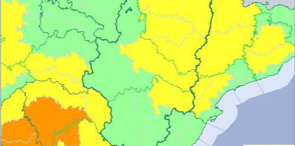 Aumenta a nivel naranja el aviso por tormentas en la Ibérica zaragozana y en varias comarcas turolenses