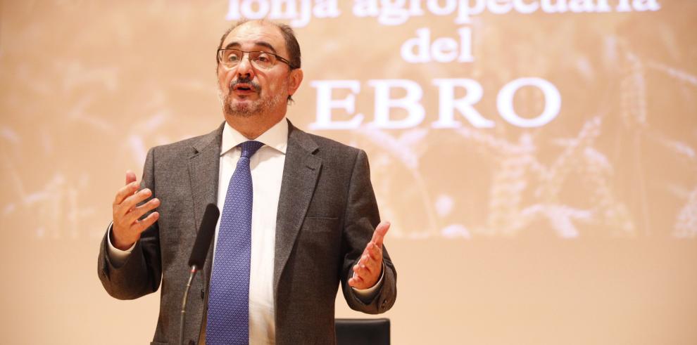 El Presidente de Aragón anuncia creación de Lonja del Valle del Ebro junto a Navarra y Rioja