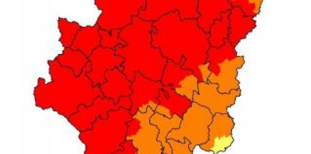 Prealerta roja por riesgo de incendios forestales en buena parte de Aragón