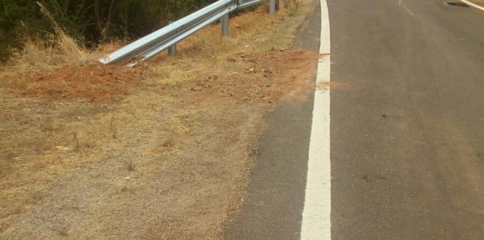 Mejora la seguridad en la carretera A-1509 entre Codos y Aguarón