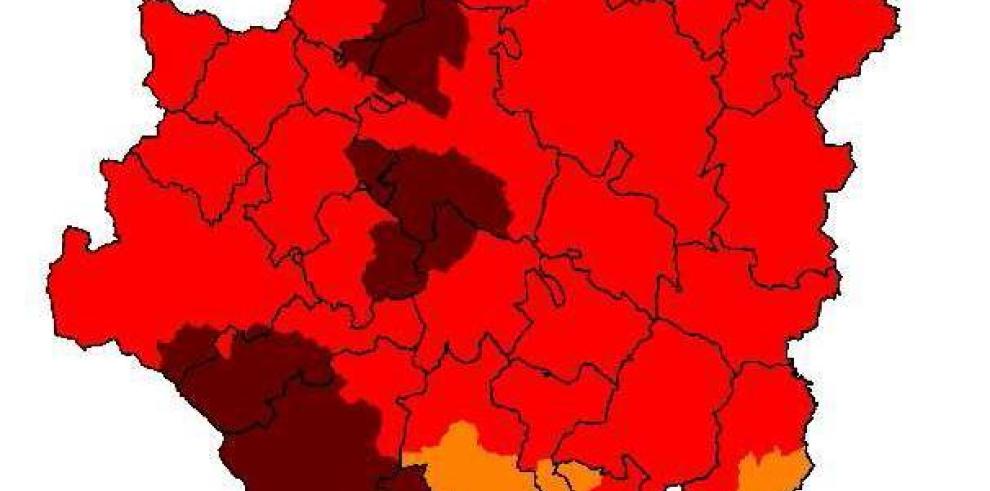 Prealerta roja plus en Jiloca, Muela de Valmadrid, Muela de Zuera y Somontano Occidental