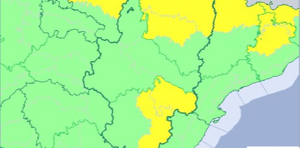 Ampliado hasta las 23.00 el aviso amarillo por lluvias en el centro de Huesca