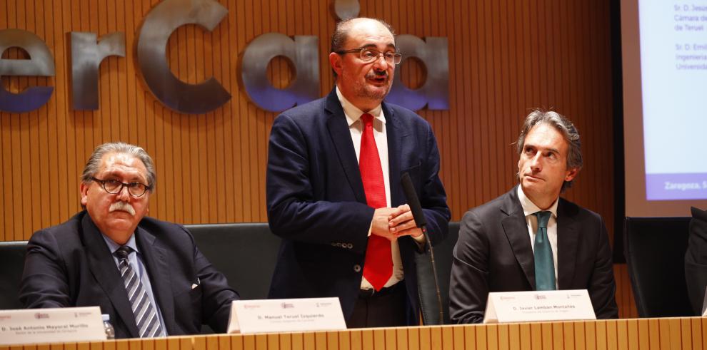 Lambán defiende el Corredor Cantábrico-Mediterráneo porque permite "un desarrollo equilibrado" y una España "en red"