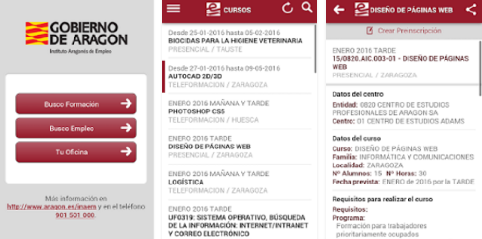 El INAEM mejora la búsqueda de ofertas de trabajo y cursos a través de su aplicación para móviles