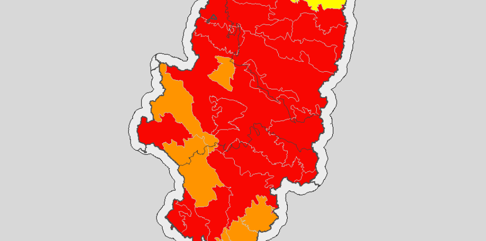 Alto riesgo de incendio en la mayor parte de Aragón