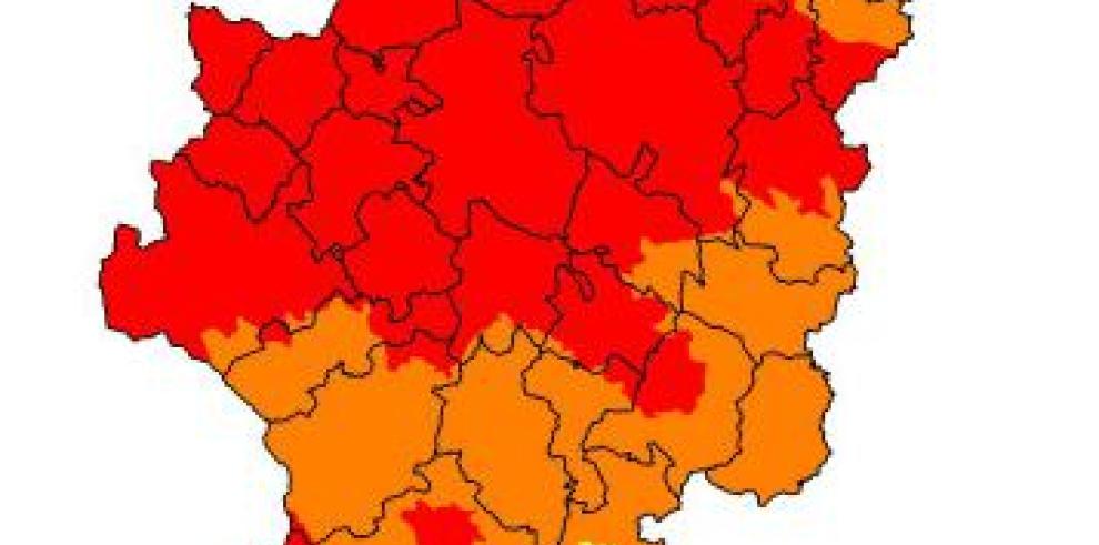 Prealerta roja por incendios en algunas zonas de Aragón