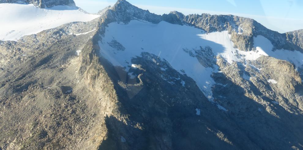 La superficie glacial en la vertiente sur del Pirineo es de 160 hectáreas, la cuarta parte de la que existía hace 35 años