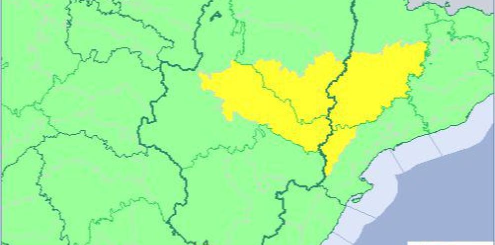 Nivel amarillo por temperaturas máximas en la ribera del Ebro y el sur de Huesca