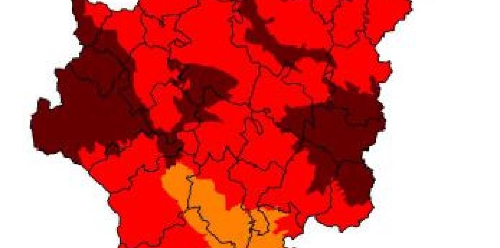 Muy alto riesgo de incendio en varias zonas de la comunidad