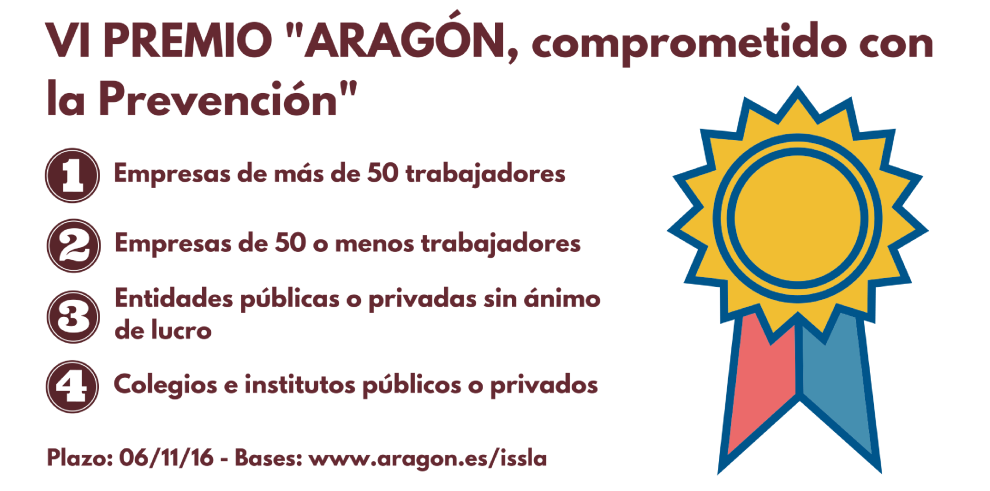 Convocado el VI Premio "Aragón, comprometido con la Prevención"